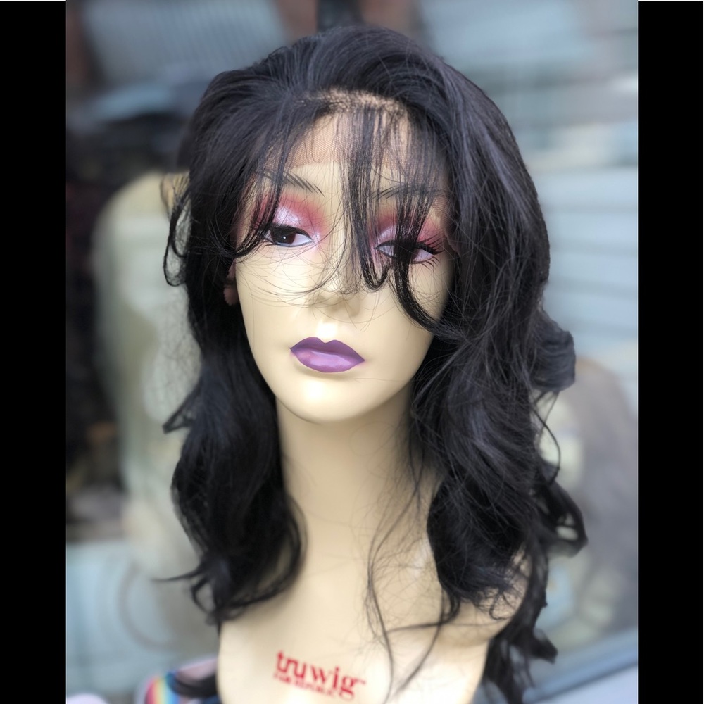 Black affordable Lacefront Wig Curly 3 In Freepart sale